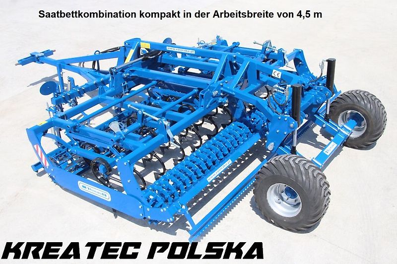 Rolmako Saatbettkombination kompakt U 684 mit Zinken SU, gehängte Version, Breiten von 2,5 m bis 6 m