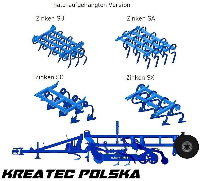 Rolmako Saatbettkombination kompakt U 684 mit Zinken SU, gehängte Version, Breiten von 2,5 m bis 6 m