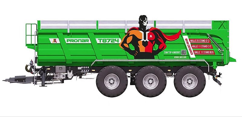 Pronar T 8724 Muldenkipper 34to AGRITECHNICA Maschine; Hydraulisches Fahrwerk; Eigene Ölversorgung