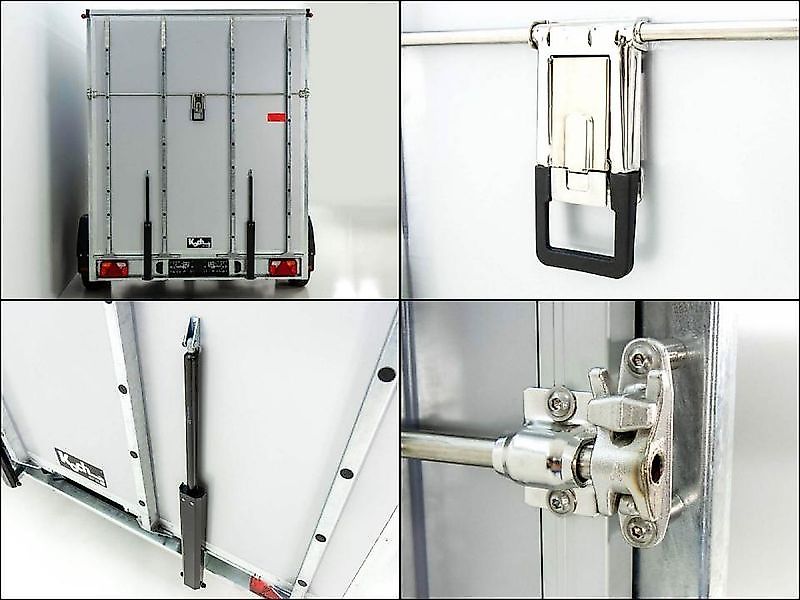 vezeko Kofferanhänger 180x351cm Höhe:205cm 2,7t|45°|Tür|Rampe|sil